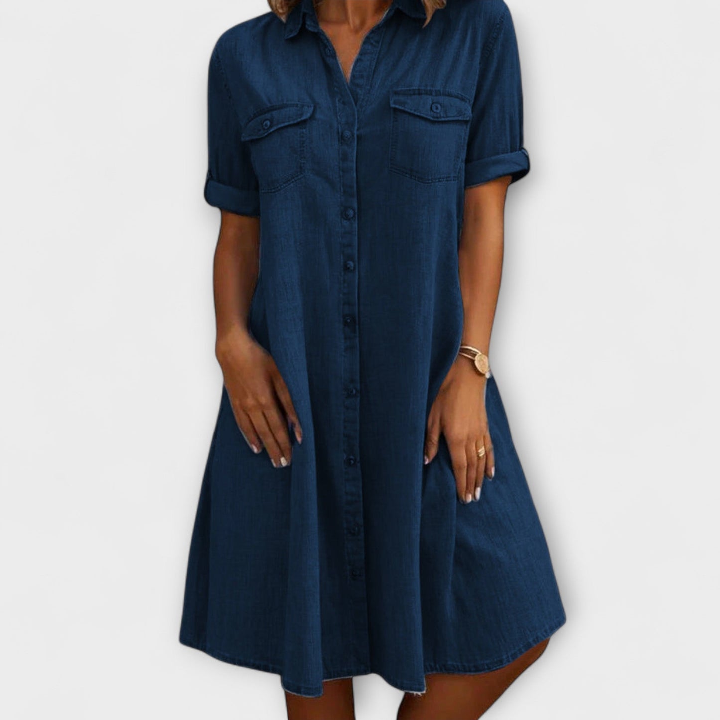 Casual A-lijn Denimjurk