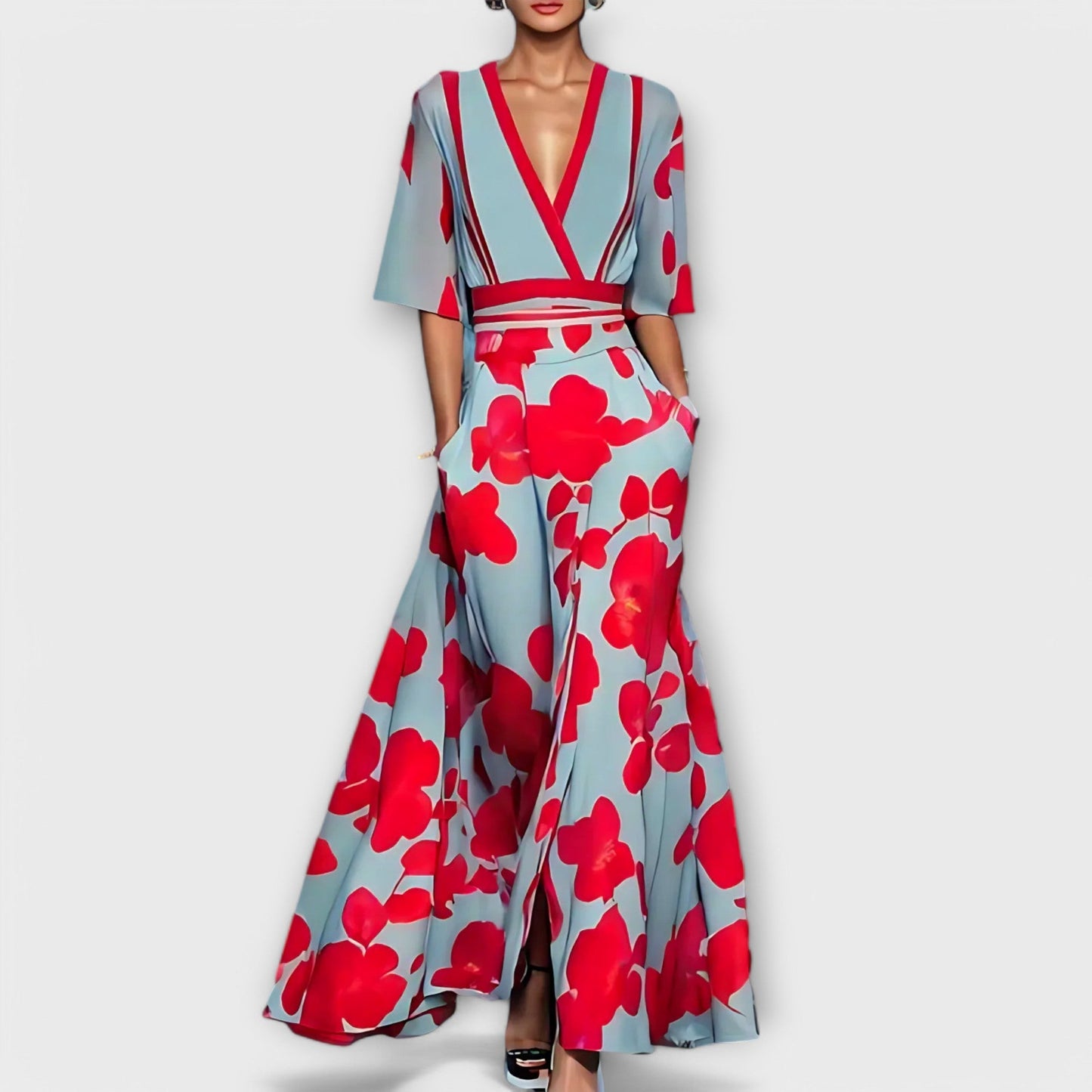 Elise - Elegante bloemenjurk in kokerstijl