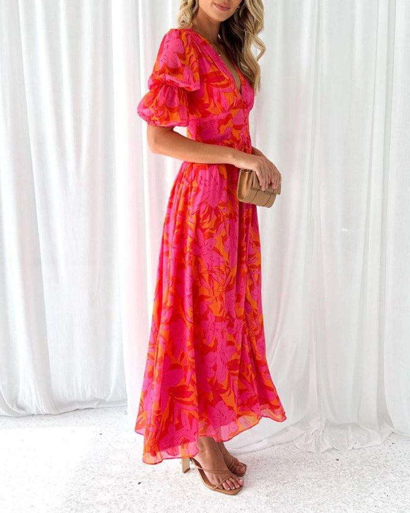 Derana™ – Roodroze maxi jumpsuit