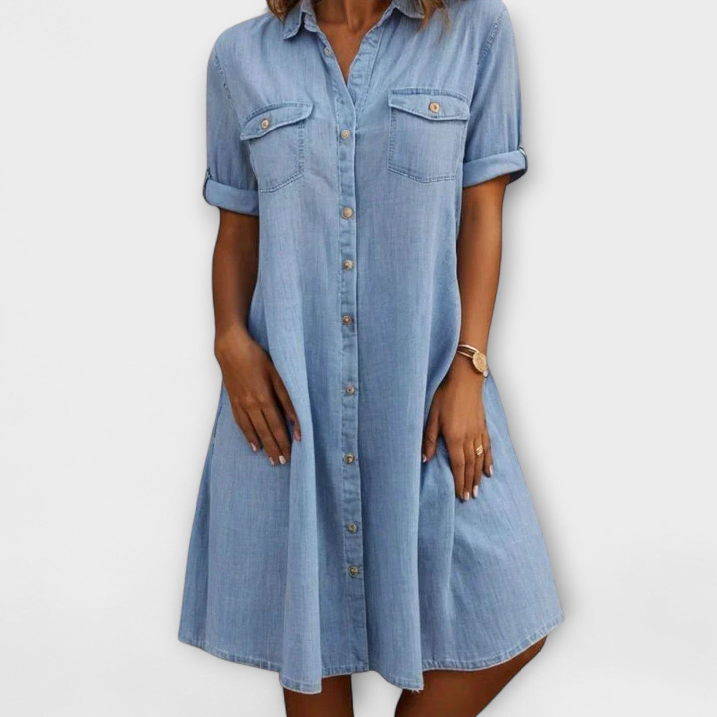 Casual A-lijn Denimjurk