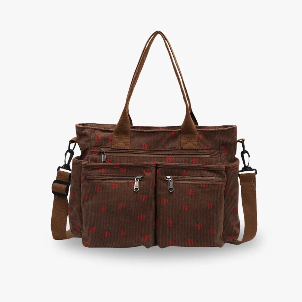 strawberry cord tote | Schoudertas
