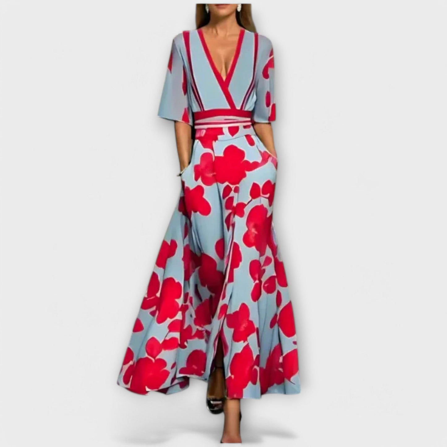 Elise - Elegante bloemenjurk in kokerstijl