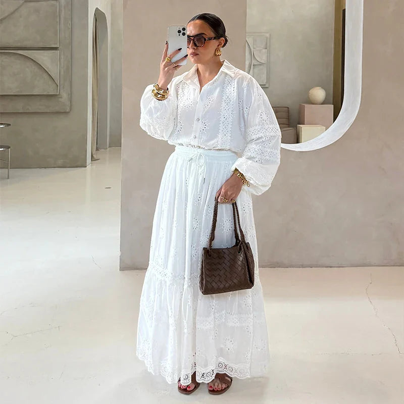 Doutzen™ | Eloïse - Broderie Maxi Jurk