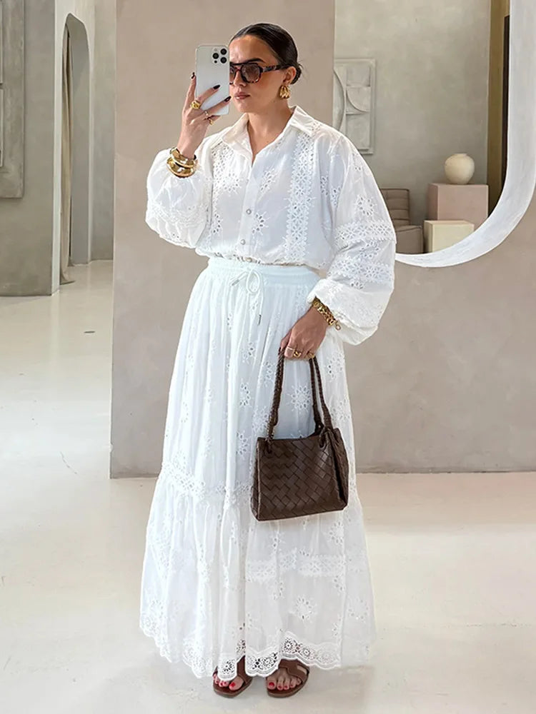 Doutzen™ | Eloïse - Broderie Maxi Jurk
