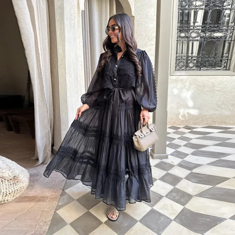 Doutzen™ | Lyna - Broderie Maxi Jurk