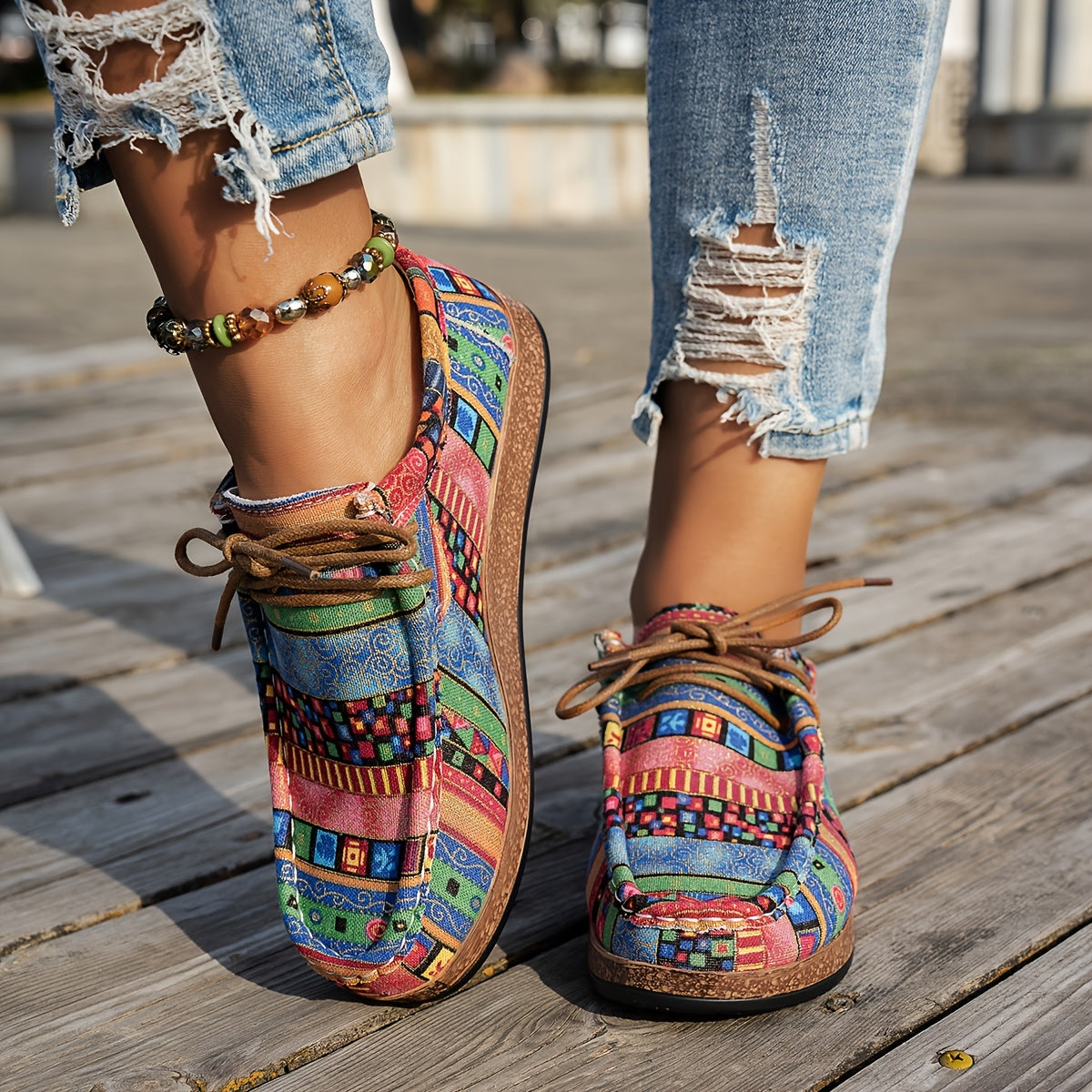 Doutzen™ | Kleurrijke Retro Damesschoenen