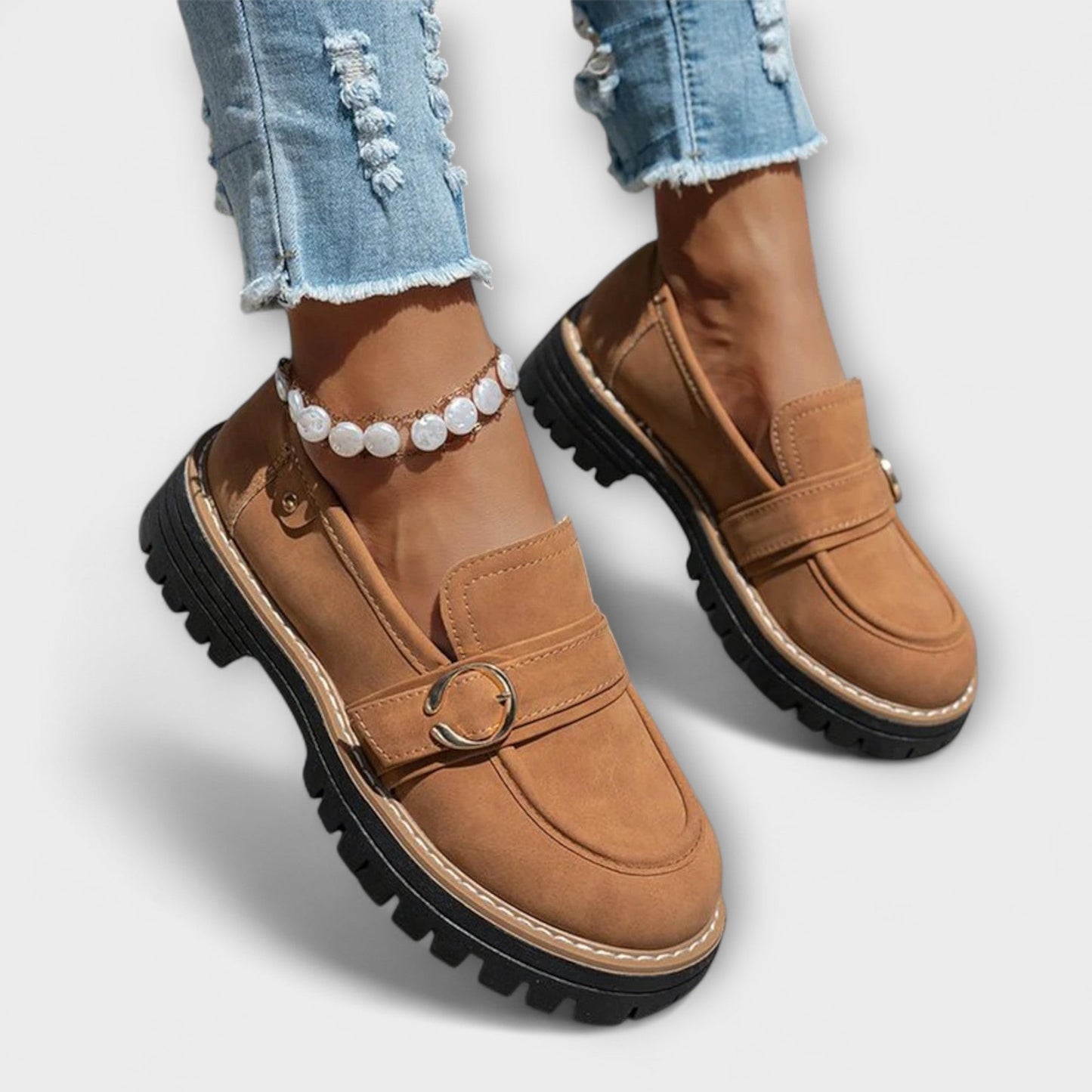 Lora – Casual Loafers met Ronde Neus