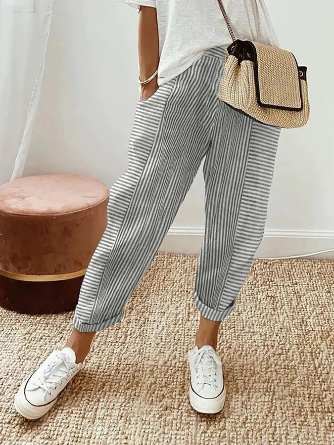Lorene | Casual Gestreepte Broek