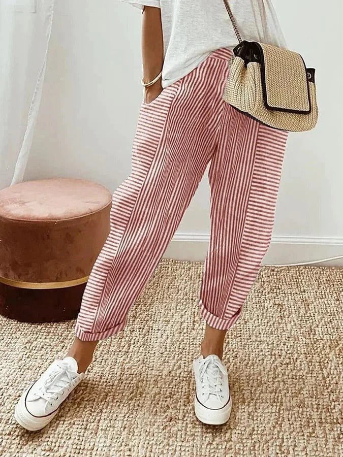 Lorene | Casual Gestreepte Broek