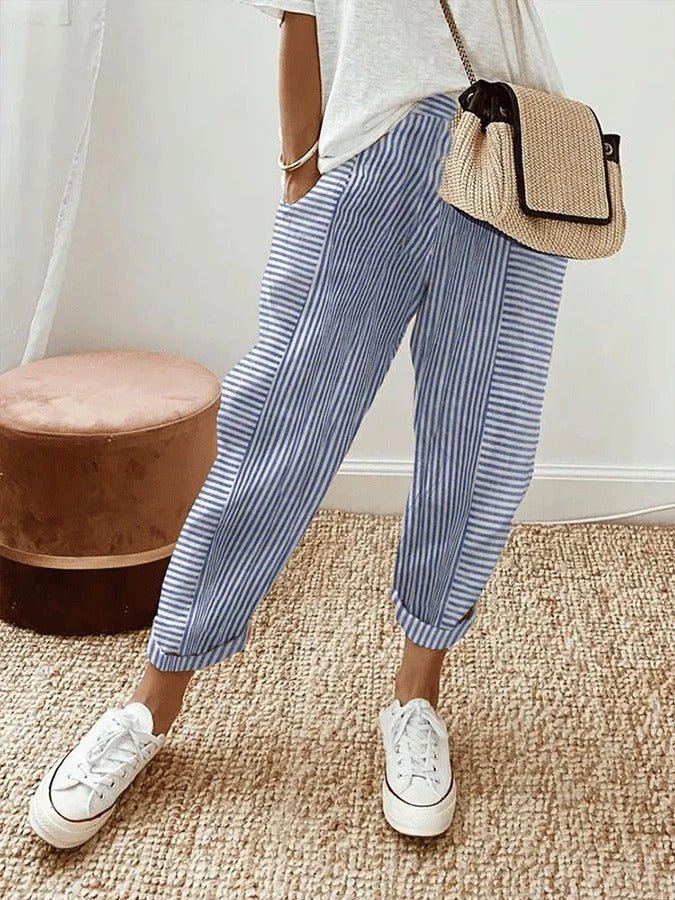 Lorene | Casual Gestreepte Broek