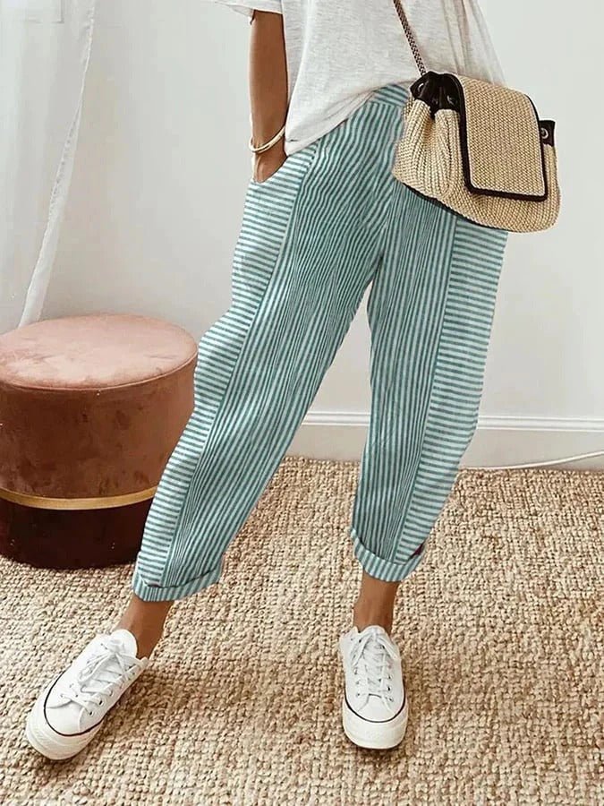 Lorene | Casual Gestreepte Broek