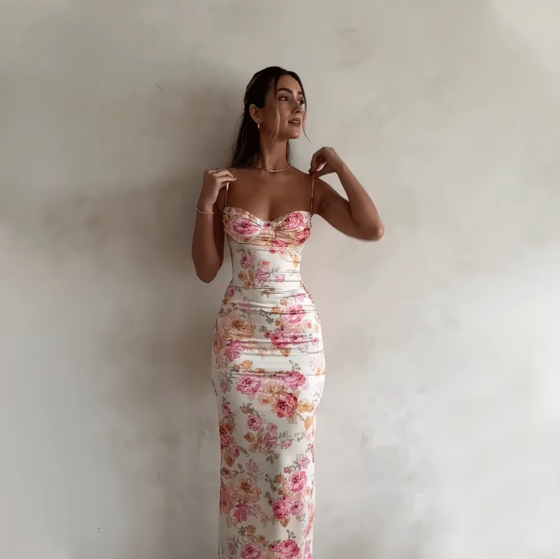 Beau | Zomerse lange jurk met bloemenpatroon