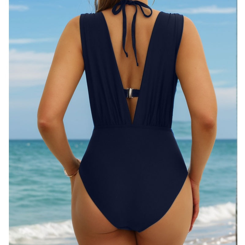 🌸Effen badpak met strik voor dames, set van 2 stuks