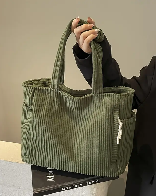 Tilda –  Geribde Schoudertas met Koorddetail