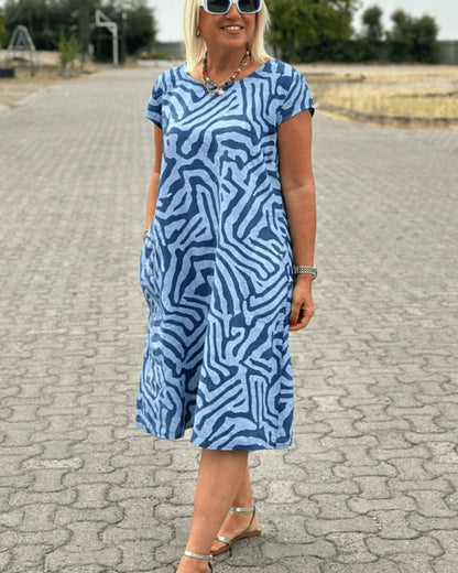 Nelia™ - Zomer jurk met ronde hals en mooie print