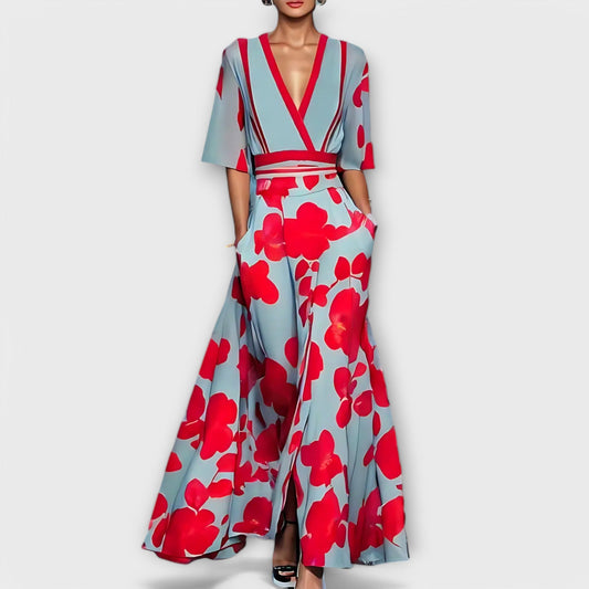 Elise - Elegante bloemenjurk in kokerstijl