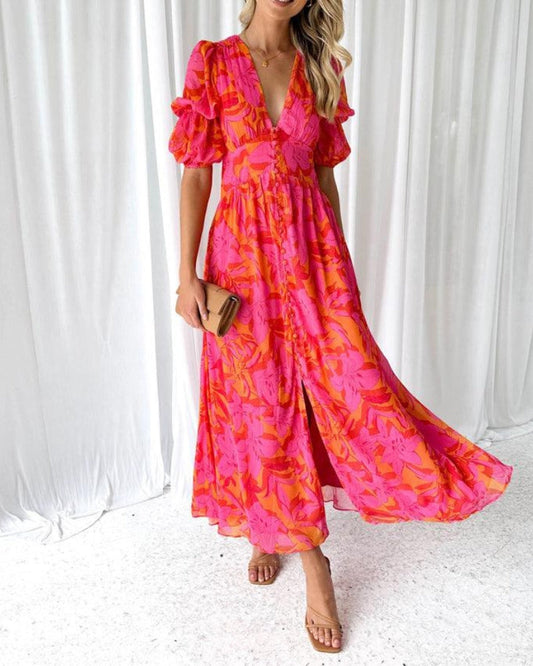 Derana™ – Roodroze maxi jumpsuit