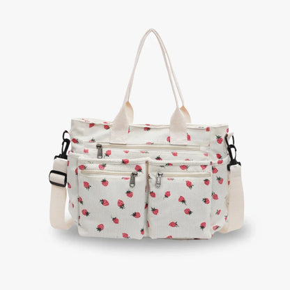strawberry cord tote | Schoudertas