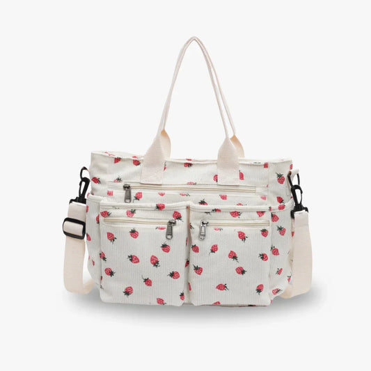 strawberry cord tote | Schoudertas