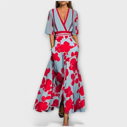 Elise - Elegante bloemenjurk in kokerstijl