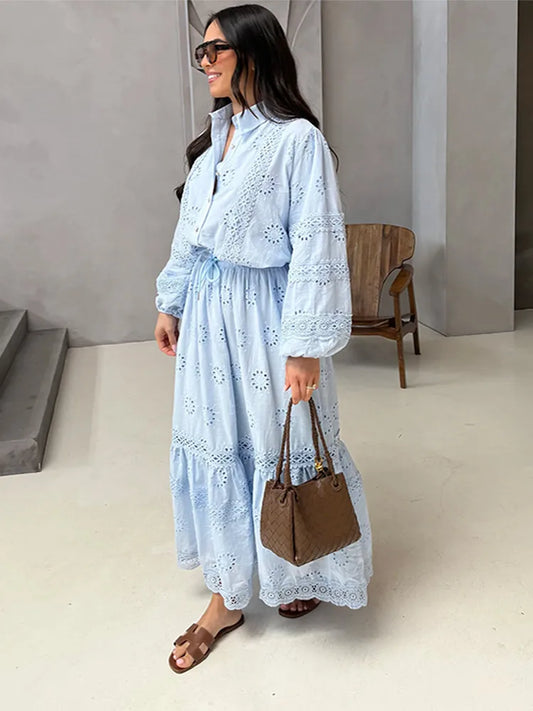 Doutzen™ | Eloïse - Broderie Maxi Jurk
