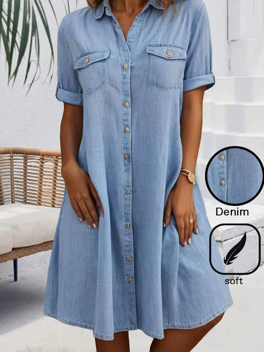 Casual A-lijn Denimjurk
