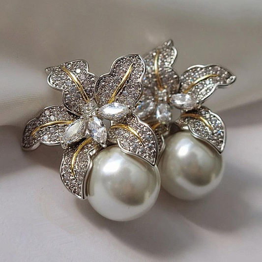 Elegant Flower Pearl Oorbellen