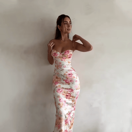 Beau | Zomerse lange jurk met bloemenpatroon
